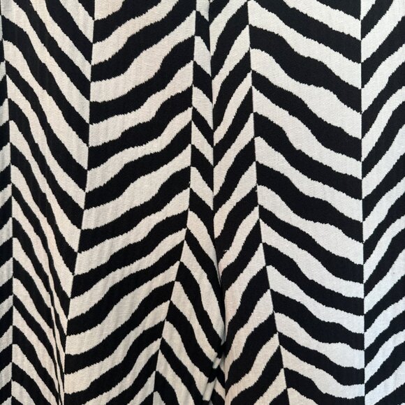 NWT Spanner Wide Leg Trouser Black White Chevron Zebra Palazzo Pant L Career Cit - Picture 4 of 9